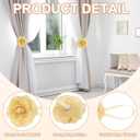 PATIKIL Flower Magnetic Curtain Tiebacks, 1 Pair No Drill Decorative Drapery Curtain Holdbacks Rope Holder for Home Office Cafe Balcony Decor, Gold