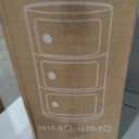 3 Tier Round Nightstand with Drawer, White Round Side Table Small Plastic Storage End Table Suitable for Bedroom, Living Room, Bathroom