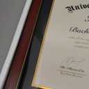 Diploma Frame 14x17 with Black Mat Fits Document, Certificate or 16x20 Picture without Mat, 17x14 Cherry Red Frame for Wall Mounting