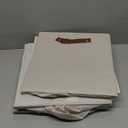 PRANDOM Leather Foldable Cube Storage Bins 13x13 inch [4-Pack] Fabric Storage Baskets Cubes Drawer with Cotton Handles Organizer for Shelves Nursery Closet Bedroom Clothes Cream