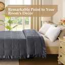 downluxe Queen Size Blanket with Satin Trim, Lightweight Down Alternative Blankets Queen Size for All Season, Machine Washable (Grey, 90x90 Inch)