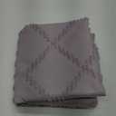 Boho Lavender Woven Fabric Shower Curtain 72 x 74 Modern Farmhouse, No Hooks Tufted Chevron Striped Shabby Chic Textured, Minimalist Cloth Curtain for Bathroom, Hotel Decor