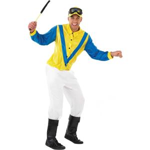 fun shack Horse Jockey Costume for Men, Adult Jockey Halloween Outfit, Equestrian Theme Dress-Up, Race Day Attire (X-Large)