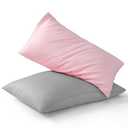 Two Pillow Case PInk And Gray 2 piece 12x24 Inches
