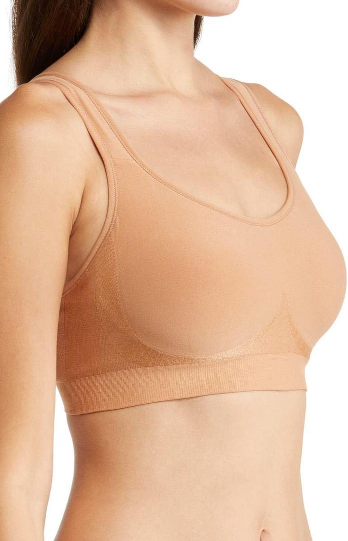 SHAPERMINT Bras for Women Wirefree - Wireless Bra, Everyday Bras, Bras for Women No Underwire, Comfortable Bra, Lightly Padded Bra, No Wire Bras for Women - 2X-Large, Latte