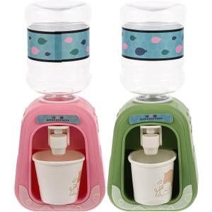 TOYANDONA 2Pcs Lovely Mini Water Dispenser for Kids Cartoon Drinking Water Fountains Miniature Life Play Scene Model Doll House Accessories (Random Pattern)