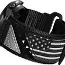 ULTIMAL Band Compatible with Samsung Galaxy Watch 3 45mm/Galaxy Watch 46mm/Gear S3 Frontier/Classic, 22mm Nylon Sports Strap for Men Women (Black, USA Flag)