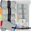 Acteon Microfiber Quick Dry Gym Towel, Silver ION Odor-Free Absorbent Fiber, Fast Drying, Men & Women Workout Gear for Body Sweat, Working Out, Towels (Heather Grey (Medium Gym Towel-5 Pack))