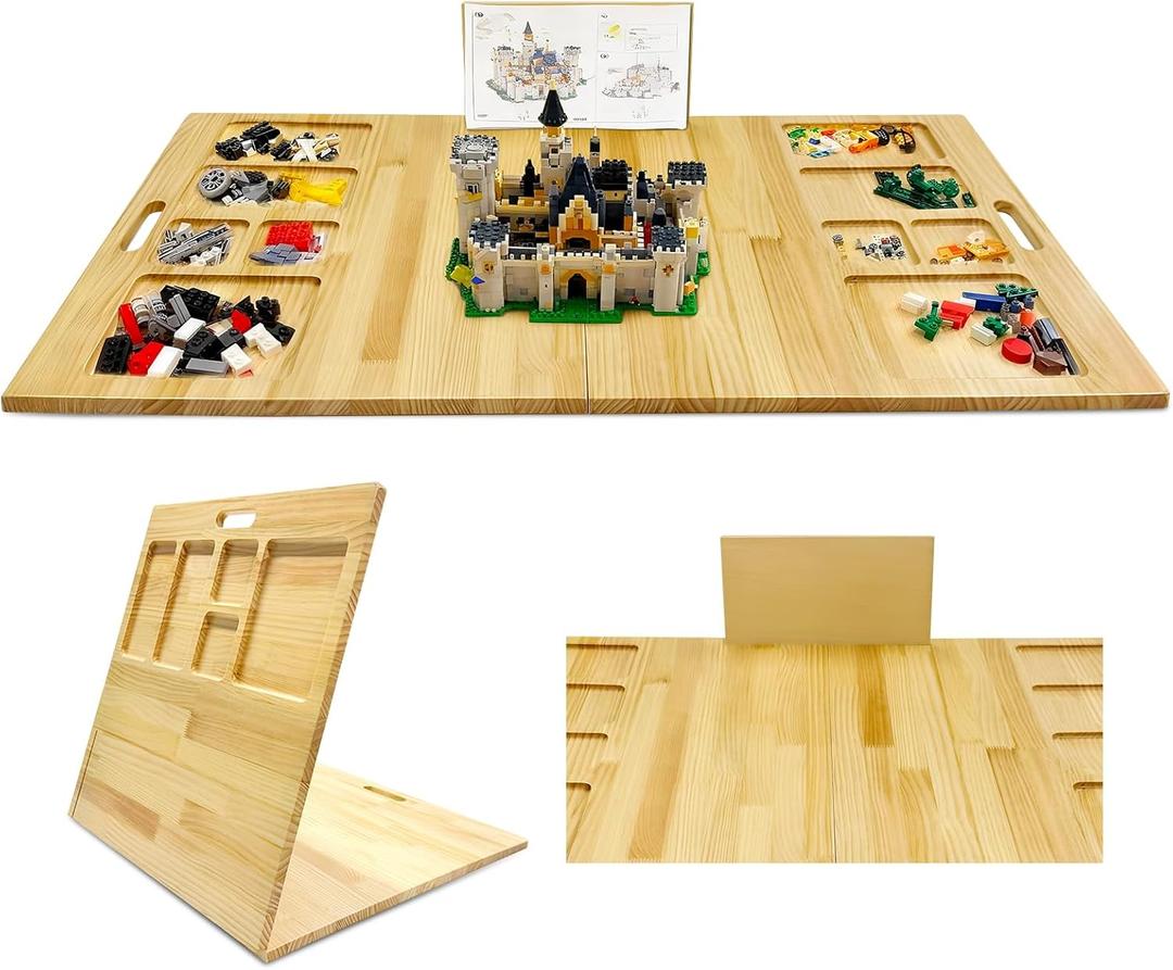 Building Baseplate Table with Storage, Large Activity Building Tray Board for Kids, Adults & Seniors, Multi-Functional Sensory Play Table for Organizing and Displaying Creative Projects, 41.3 X 21.6 X 0.59 Inches