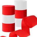 CC wonderland zone 6 Rolls White Red Crepe Paper Streamers ffor Wedding Engagement Valentine's Day Birthday Party Decorations,82 feet Long 1.77 inch Wide