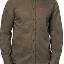 HUGO Men's Woven Logo Patch Button Down Shirt XL, Spinach Green