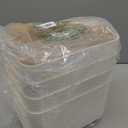 4 Packs Storage Bins with Bamboo Lids - Plastic Storage Containers with Lids Stackable Storage BoxStorages Baskets for Organizing Desktop Closet Playroom Classroom Office,White