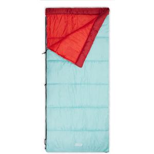 Coleman Flatlands 30/40/50F Sleeping Bag, Made from 100% Recycled Material, Big & Tall Options, Cool-Weather Sleeping Bag for Camping, Sleepovers, Guests & More, Red 