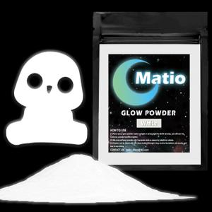 Matio Glow in The Dark Pigment Powder, 15g/0.5oz White Epoxy Resin Luminous Pigments Long Lasting Craft Colorant Dye for Slime, Nails Art, Acrylic Paint, DIY Fine Art, Halloween Christmas Decoration