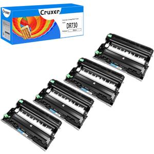 Cruxer 4-Pack Compatible Drum Unit Replacement for DR730 DR-730 DR 730 Used for MFC-L2710DW DCP-L2550DW HL-L2350DW HL-L2390DW MFC-L2750DW HL-L2395DW Printer