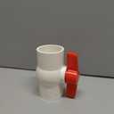 2'' PVC Ball Valves, Valve Water Shut Off Valves, Pipe Fittings, Turn Red T-Handle Shut-Off Valve, for Cold Water Supply lines, Swiming Pool, Sewage Pump, Irrigation System (Pack of 2)