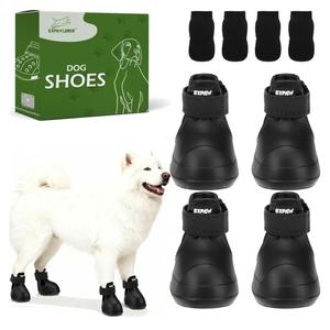 EXPAWLORER Dog Shoes for Small Medium Large Dogs, Waterproof Non-Slip Dog Snow Booties for Winter with Socks, Easy On & Off Pet Boots & Paw Protectors, Easy-Clean for Beach Outdoor Rain XXL