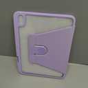 JETech Rotating Case for iPad (A16) 11th/10th Generation (2025/2022) with Pencil Holder, 360 Degree Rotation Protective Stand Cover Clear Back, Auto Wake/Sleep (Light Purple)