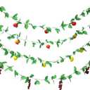 4 Pcs Sukkah Decoration Fruits Hanging Banner for Sukkot - Etrog Apple Decor - Jewish Holiday Celebration Party Supplies (Colorful Style)