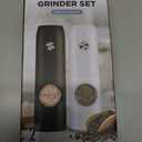 Electric Salt and Pepper Grinder Set, USB Rechargeable Kitchen Gadgets-Automatic Salt and Pepper Mill with Adjustable Coarseness, One-Hand Operation Built-in LED Light, Type-C Charging - 2 Pack