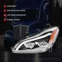 EEYGATUO Headlights Compatible with Kenworth T680 2022 2023 2024+ LED Performance Replacement [Included All Bulbs] Projector Low Beam Reflecting High Beam Headlamps Assembly (Left&Right)