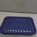LunchBots Large Trio Stainless Steel Lunch Container -Three Section Design for Sandwich and Two Sides - Metal Bento Lunch Box - Eco-Friendly - Stainless Lid - Blue Dots