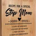 Step Mom Gifts Cutting Board, Step Mom Birthday Gifts, Step Mom Gifts from Daughter Son, Bonus Mom Gifts, Recipe for a Special Step Mom Bamboo Cutting Boards for Kitchen