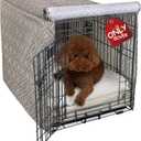 Explore Land Pattern Dog Crate Cover for 24 Inches Wire Cage, Heavy-Duty Polyester 1 2 3 Doors Standard Metal Pet Kennel Enclosure (Vintage Violet)