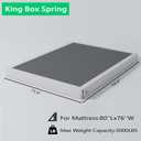 ALDRICH 5 Inch Heavy Duty Metal Box Spring Mattress Foundation 3000lbs Max Weight Capacity/Non-Slip/No Noise/Easy Assembly/Easy Clean Cover,King