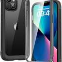 Diaclara Designed for iPhone 13 Case, Full Body Rugged with Built-in Touch Sensitive Anti-Scratch Screen Protector, Soft TPU Bumper Case for iPhone 13 6.1" (Black and Clear)