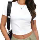 Y2K Graphic Baby Tees for Women Slim Fit Crop Tops Aesthetic 2000s Cropped Tshirt Grunge Clothes for Teen Girls (XL)