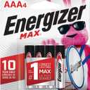 Energizer MAX AAA Batteries (4 Pack), Triple A Alkaline Batteries