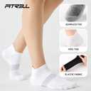 FITRELL 5-6 Pairs Ankle Running Socks for Women Athletic Cushioned Low Cut Tab Sports Socks (M)