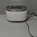 MELLERHOME Retro Toaster 2 Slice, 7 Browning Levels, 3 Functions (Reheat, Defrost, Cancel), Removable Crumb Tray, Under Base Cord Storage, White Toaster Kitchen Appliances