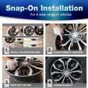 14 Inch Universal Hubcaps Wheel Covers Replacement for Cars, Silver & Black Color R14 Hub Caps Universal Wheel Rim Cover Snap On Car Truck SUV - Set of 4
