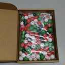 240 Pcs Christmas Wooden Beads Craft 0.63 Inches Hanging Red Green White Santa Christmas Tree Deer Candy Snowman Beads with Ropes for Home Xmas Garland DIY Making Decor, 15 Style