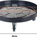 16 Inch Heavy Duty Plant Stand on Wheels, Round Plant Caddy with Wheels for Indoor & Outdoor Use, Metal Rolling Tray for Potted and Small Furniture (Black 2 Pcs)