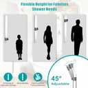 SKOWLL Magnetic Handheld Shower Head Holder No Drill, Wall Mount Adjustable Shower Head Holder, 22 Inch Sliding Bar Adjustable Height and Angle for Kids, Elderly and Pets, Polished Chrome