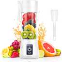 Portable Blender Cup,Electric USB Juicer Blender,Mini Blender Portable Blender For Shakes and Smoothies, Juice,380ml, Six Blades Great for Mixing, White