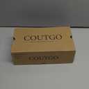 Coutgo Womens Mary Jane Chunky Low Heels Slingback Pumps Closed Square Toe Wedding Dress Shoes (6.5, White)