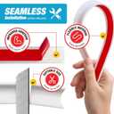 Shower Threshold Water Dam Barrier 105" - White Collapsible Shower Water Blocker - Guard for Walk in Shower - Water Guard Stopper for Floor - Shower Door Water Blocker by Hippo Dam