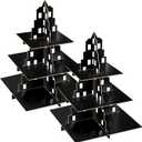 2 Pieces City Skyscraper Cupcake Stand 3 Tier Cake Party Supplies Building Cupcake Stand for Birthday Table Decor