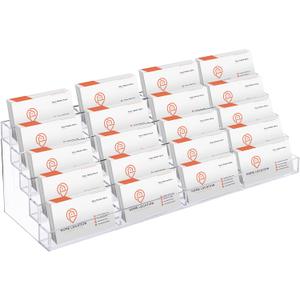 Geetery 20 Slots Acrylic Business Card Holder for Desk Multi Business Card Stand Vertical Clear Plastic Multiple Cards Display Stand Rack for Office Supplies Home School Brochure File Table Recipe