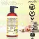 PURA D'OR Original Gold Label Anti-Thinning Shampoo CLINICALLY TESTED Botanical Formula Biotin & Argan Oil Sulfate-Free Strengthening & Volumizing for Fuller-Looking Hair, Men & Women, 16 fl oz