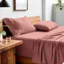 Bare Home Queen Sheet Set - Luxury 1800 Ultra-Soft Stonewashed Microfiber - Double Brushed - Deep Pockets - Easy Fit - Breathable Bedding - Sheet Sets & Pillowcases (Queen, Dusty Rose)
