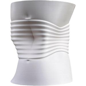 happimess USA2001C Brent MidCentury Modern Indoor Crushed Can Sustainability 3D Printed Planter with Drainage, Chalk (8.5 in. W x 8.04 in. D x 9.6 in. H)