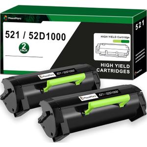 MasaiMara 52D1000 521 Black 2-Pack Compatible Toner Replacement for Lexmark MS710 MS711 MS810 MS810n MS810dn MS811 MS811dn MS812 MS710dn MS710n MS711dn MS810de MS810dtn Printer Ink, Standard Capacity