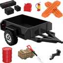 GLOBACT 1/18 RC Trailer with Hitch RC Crawler Accessories for TRX4M Defender 1/18 RC Crawler Upgrade (Orange)