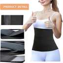 Waist Trimmer Belt for Women Plus Size - Long Torso Tummy Wrap & Postpartum Support, Sweatproof Latex Shaper for Daily Use, Adjustable Gym Slimming with Back Roll Control (Black)