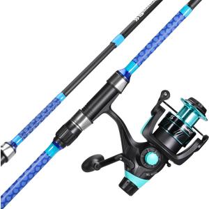 Sougayilang 3 Piece Baitfeeder Combo Surf Fishing Rod Combo Medium/Heavy Travel Spinning Rod with 4000 Size Reel (12'0")